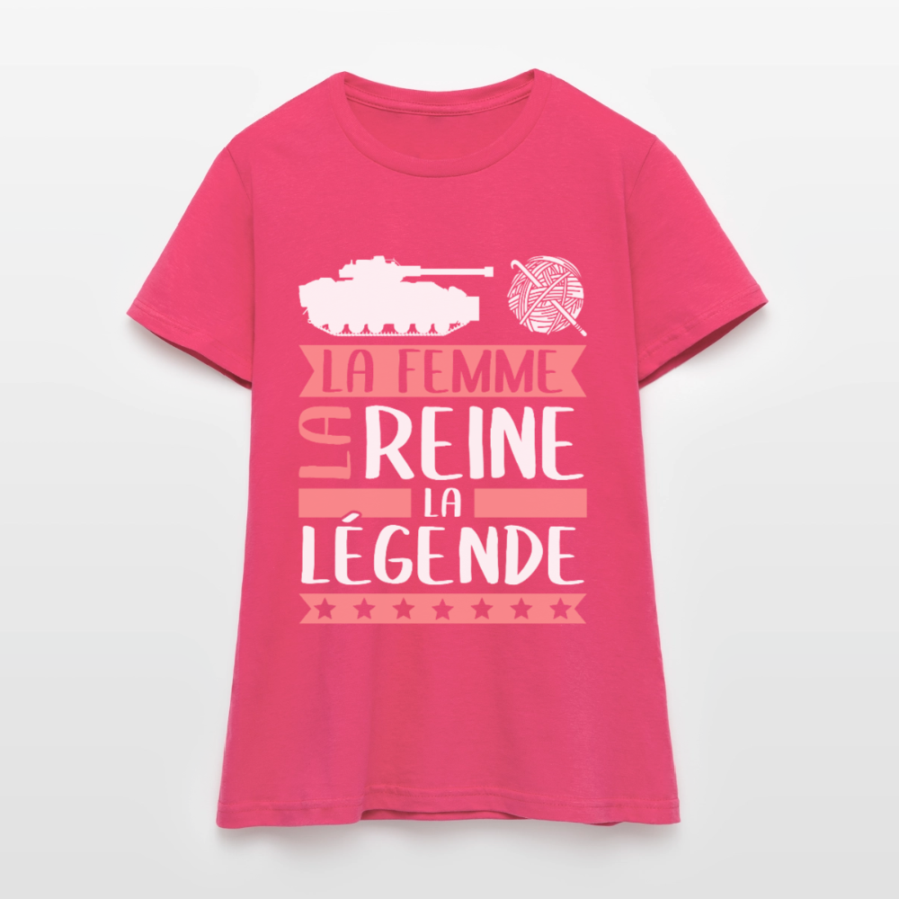 T-shirt femme Charlène rébus – La femme, la reine, la légende - rose azalée