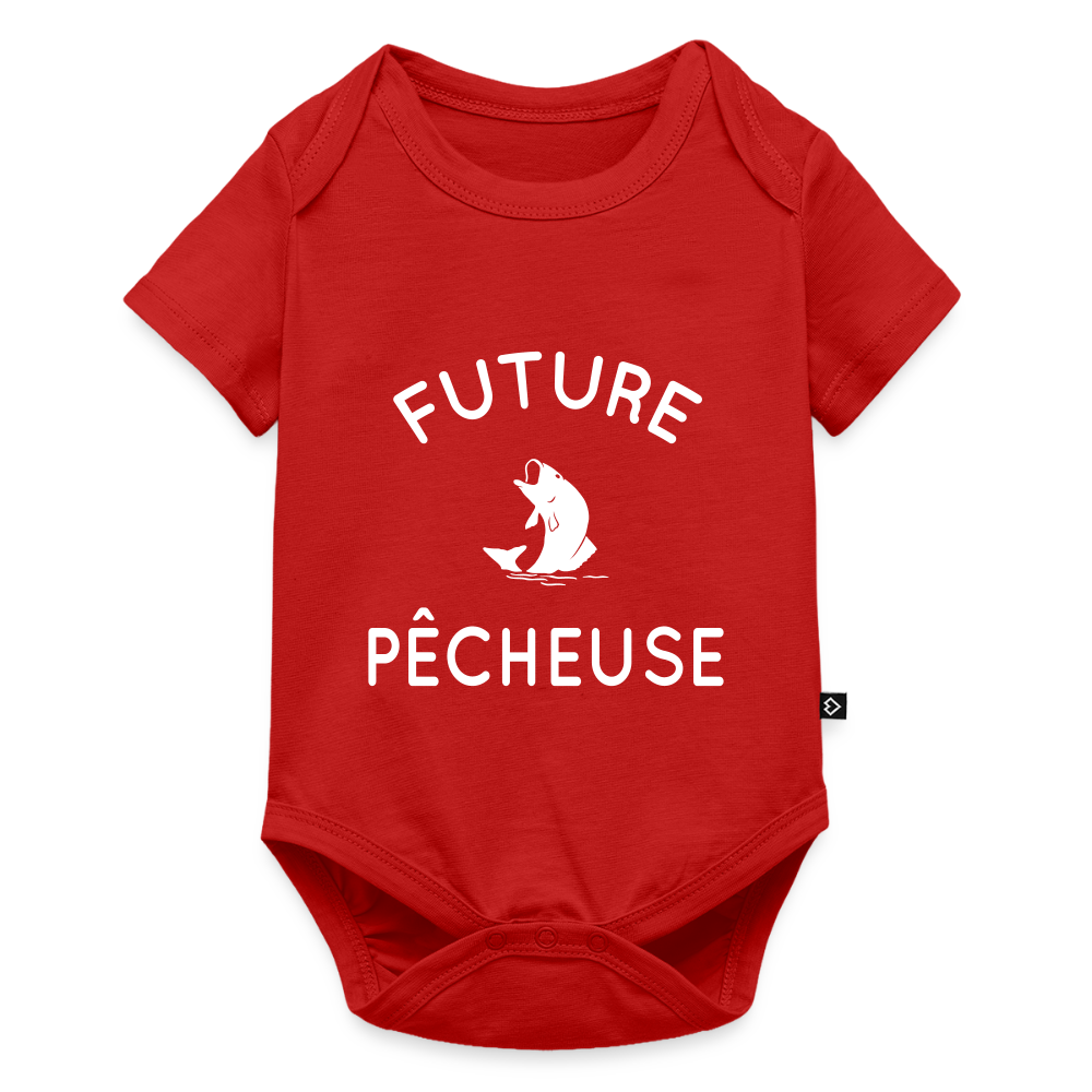 Body Bébé bio manches courtes - Future pêcheuse - rouge
