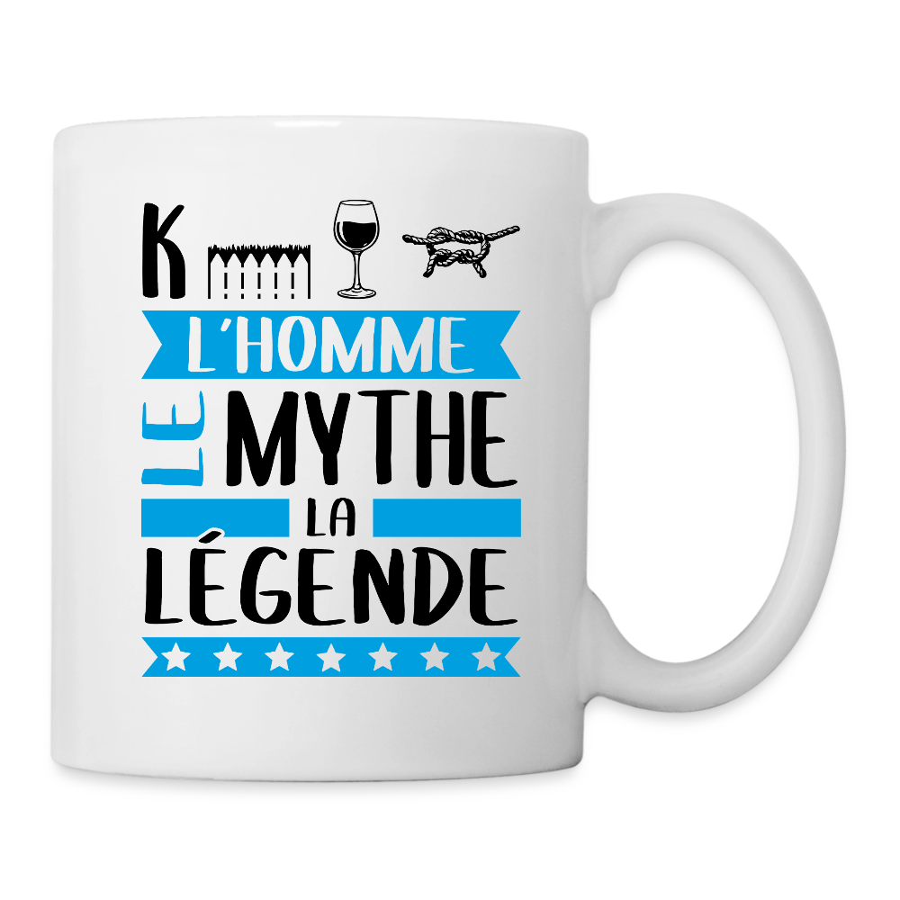Mug blanc Kévin rébus – L’homme, le mythe, la légende - blanc