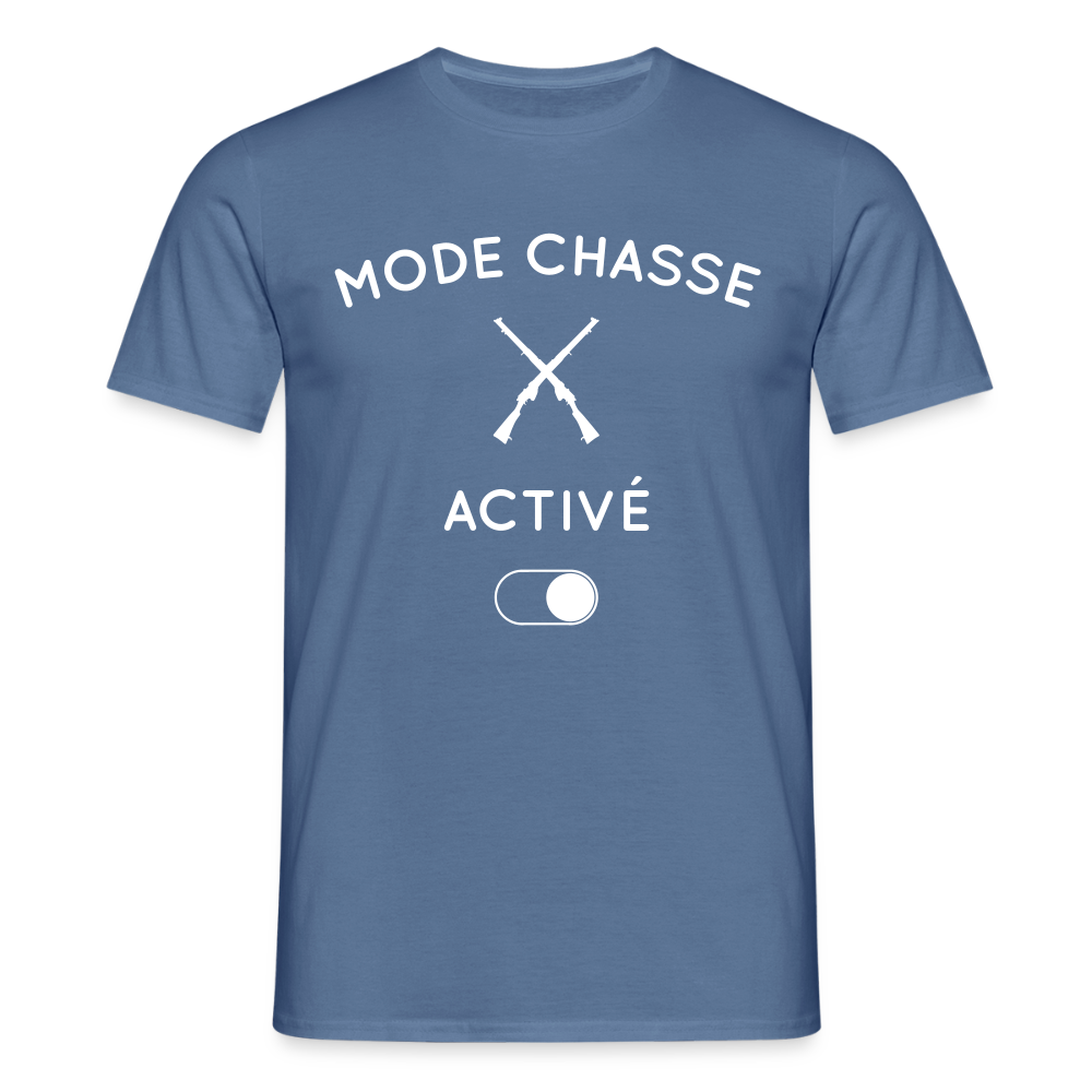 T-shirt Homme - Mode chasse activé - bleu pigeon 