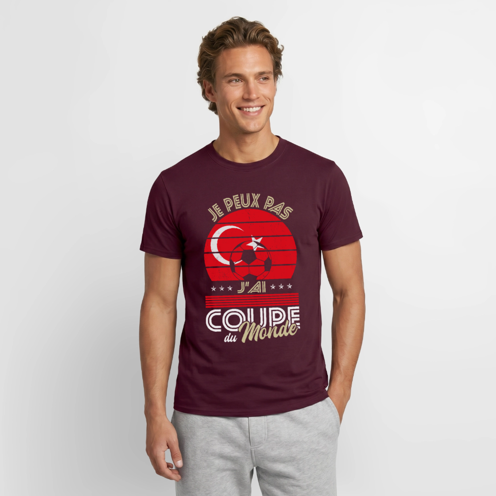 T-shirt Homme - Je peux pas j'ai Coupe du Monde - Turquie - rouge brique