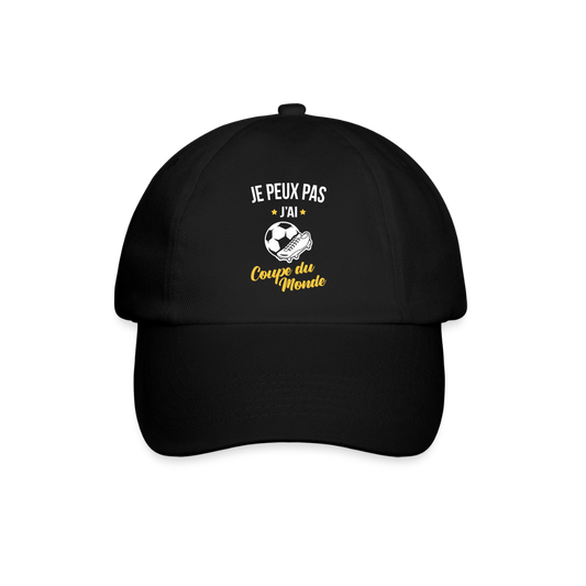 Casquette classique - Je peux pas j'ai Coupe du Monde - noir/noir