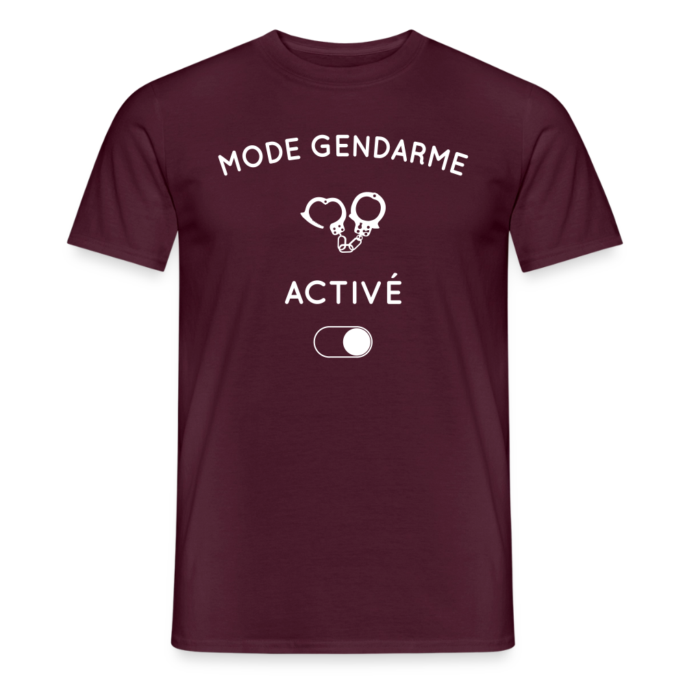T-shirt Homme - Mode gendarme activé - rouge brique