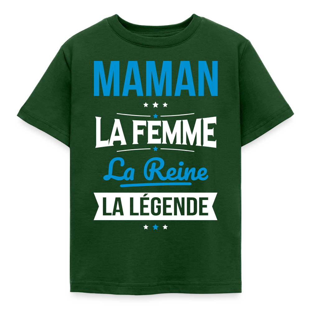 T-shirt enfant - Maman, femme, reine, légende - vert forêt