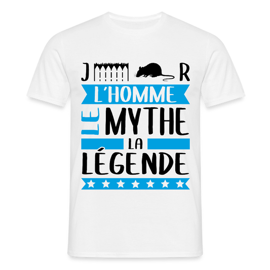 T-shirt homme coloris clair Gérard en rébus – L’homme, le mythe, la légende - blanc
