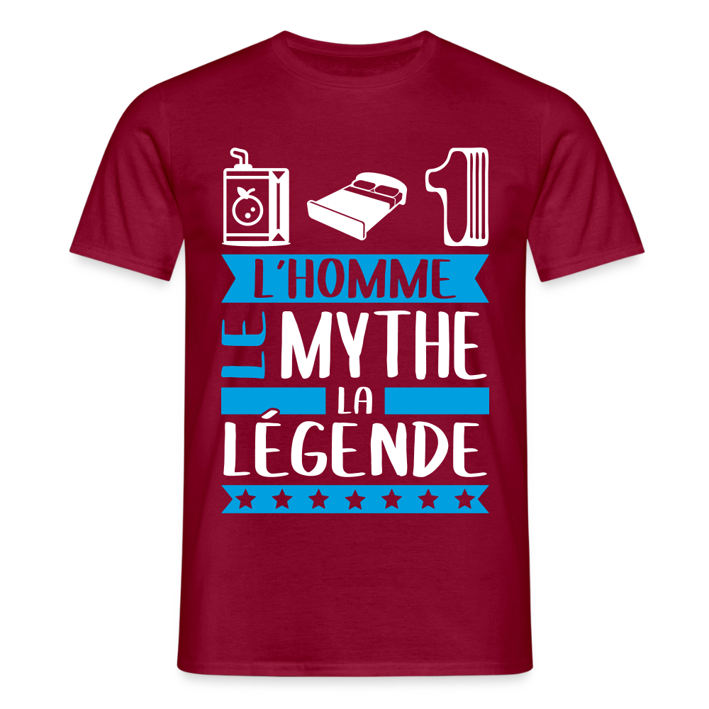 T-shirt homme Julien rébus – L’homme, le mythe, la légende - rouge brique
