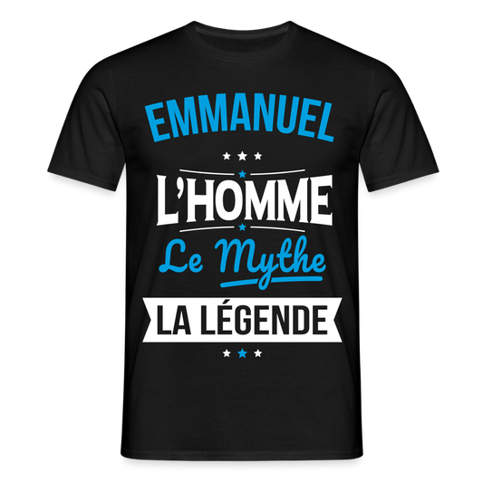 T-shirt Homme - Emmanuel - l'Homme - le Mythe - la Légende - noir