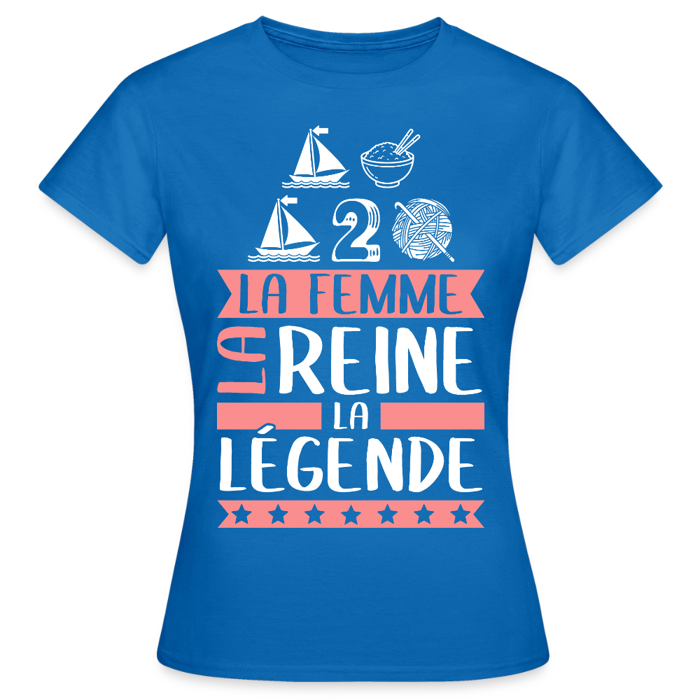 T-shirt femme Marie-Madeleine rébus – La femme, la reine, la légende - bleu royal