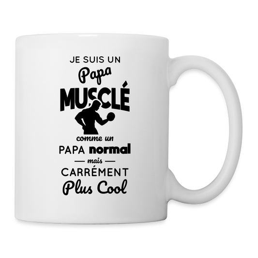 Mug blanc - Papa musclé plus cool - blanc