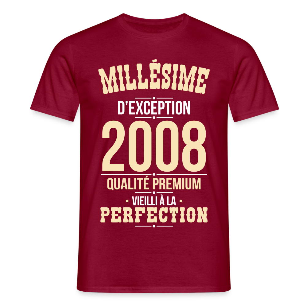 T-shirt Homme 18 Ans 2008 – Millésime d’Exception - rouge brique