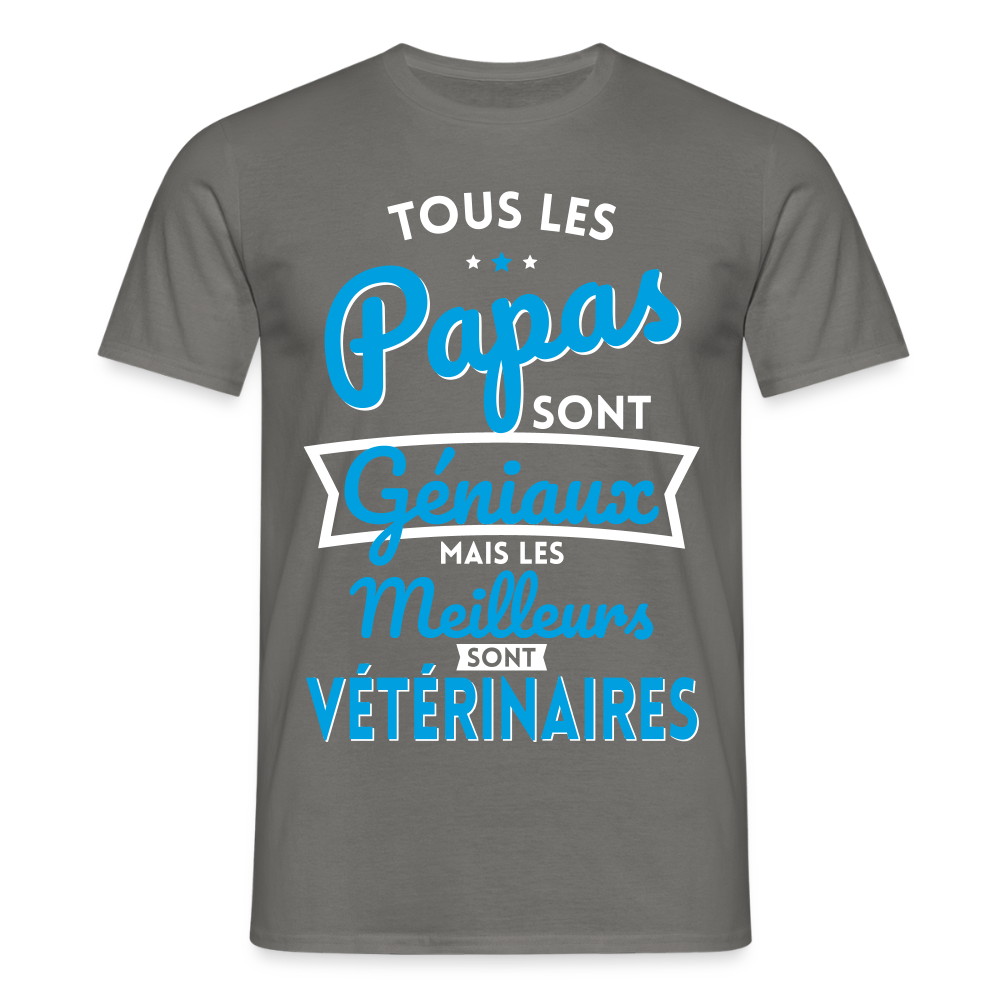T-shirt Homme - Papas géniaux - Les meilleurs sont vétérinaires - gris graphite