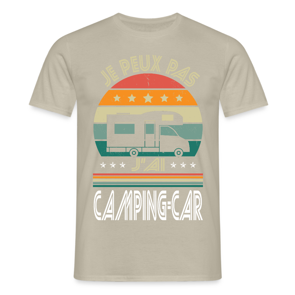 T-shirt Homme - Je peux pas j'ai Camping-car - beige sable