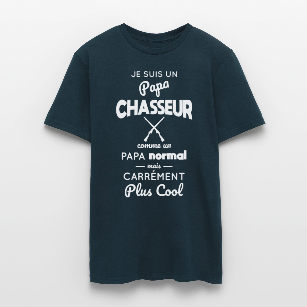 T-shirt Homme - Papa chasseur plus cool - marine