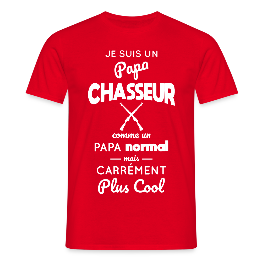 T-shirt Homme - Papa chasseur plus cool - rouge