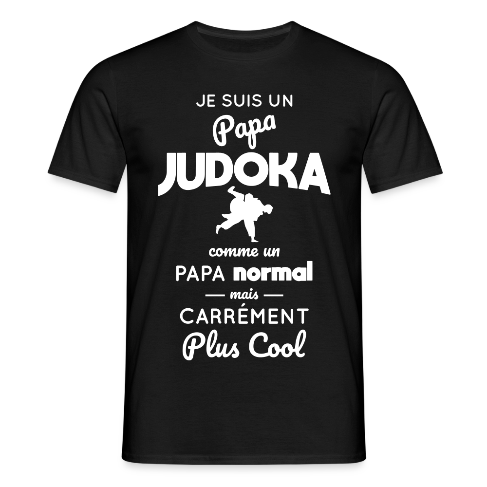T-shirt Homme - Papa judoka plus cool - noir