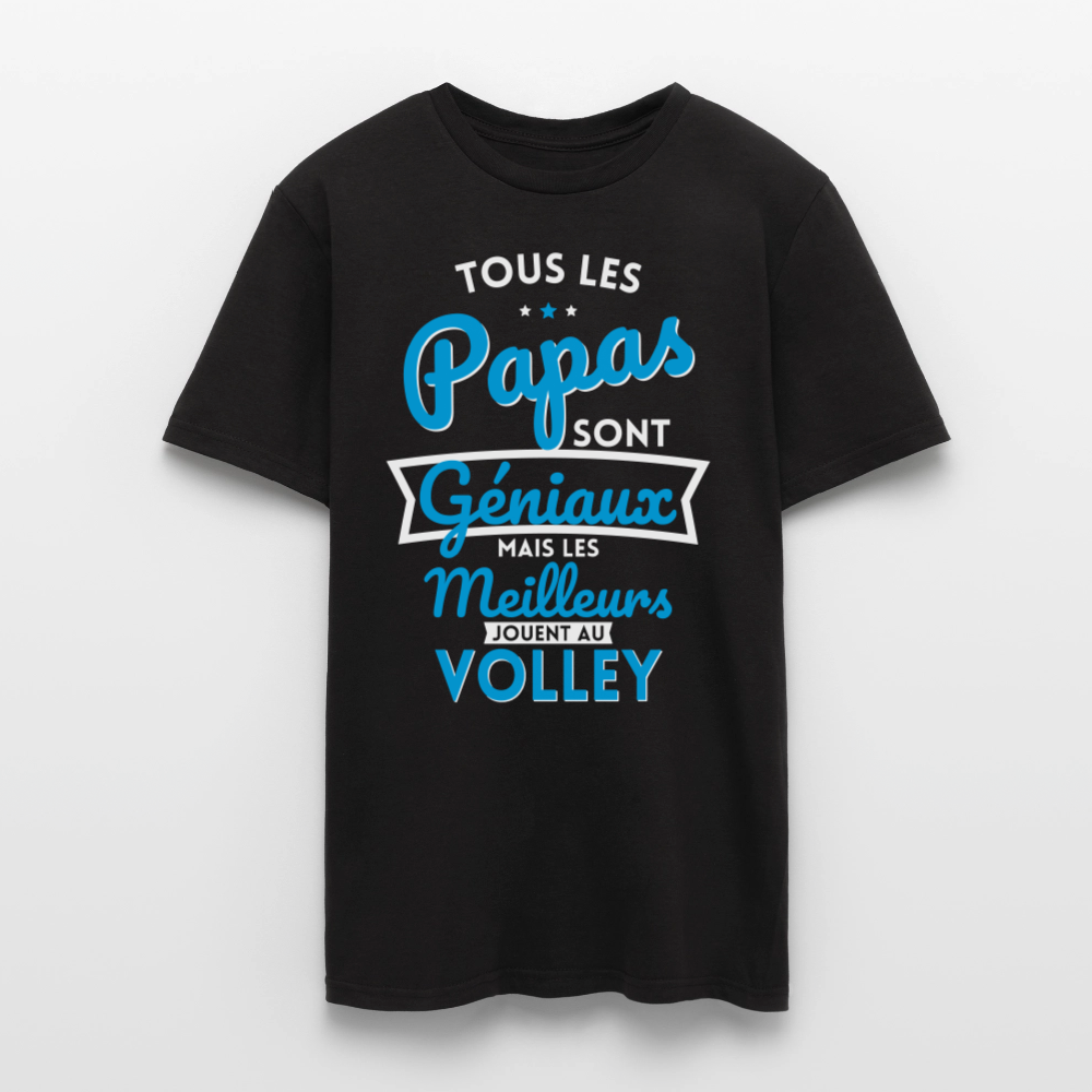T-shirt Homme - Papas géniaux - Les meilleurs jouent au volley - noir