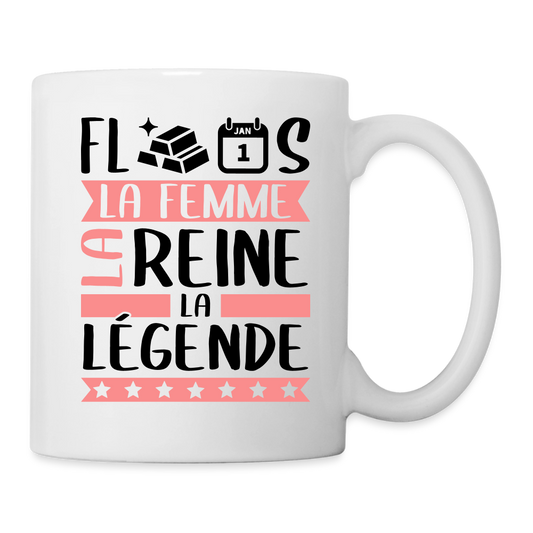 Mug blanc Florence rébus – La femme, la reine, la légende - blanc