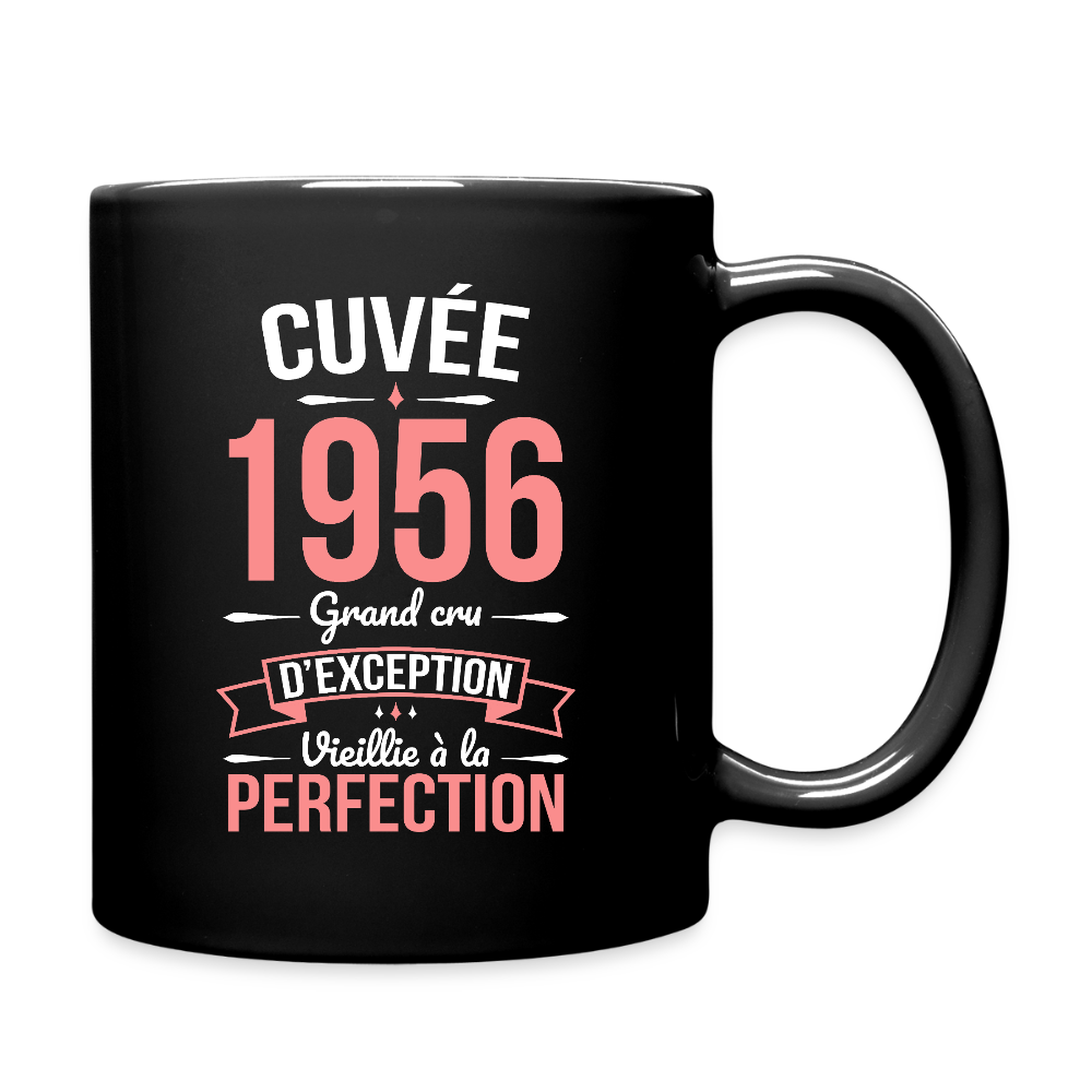 Mug anniversaire femme 70 ans – Cuvée 1956, Grand cru d’exception - noir