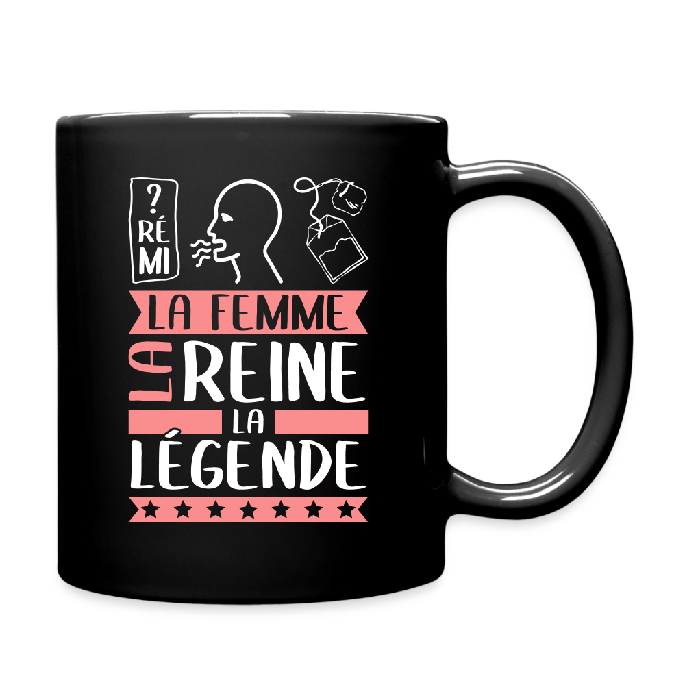 Mug uni Dorothée rébus – La femme, la reine, la légende - noir
