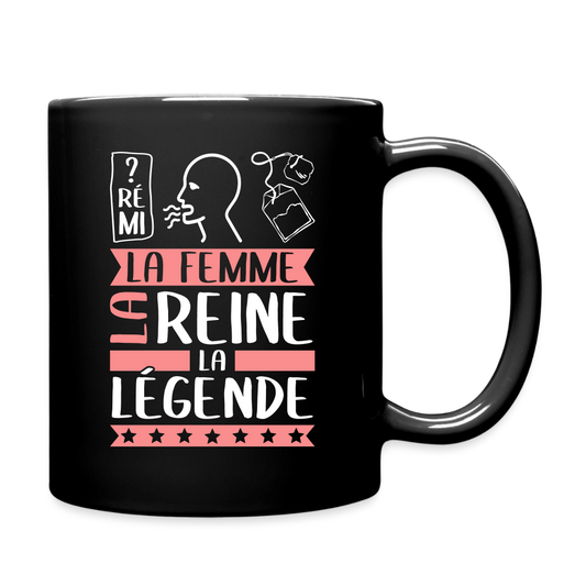 Mug uni Dorothée rébus – La femme, la reine, la légende - noir