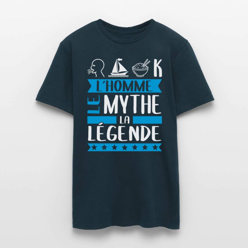 T-shirt homme Romaric rébus – L’homme, le mythe, la légende - marine