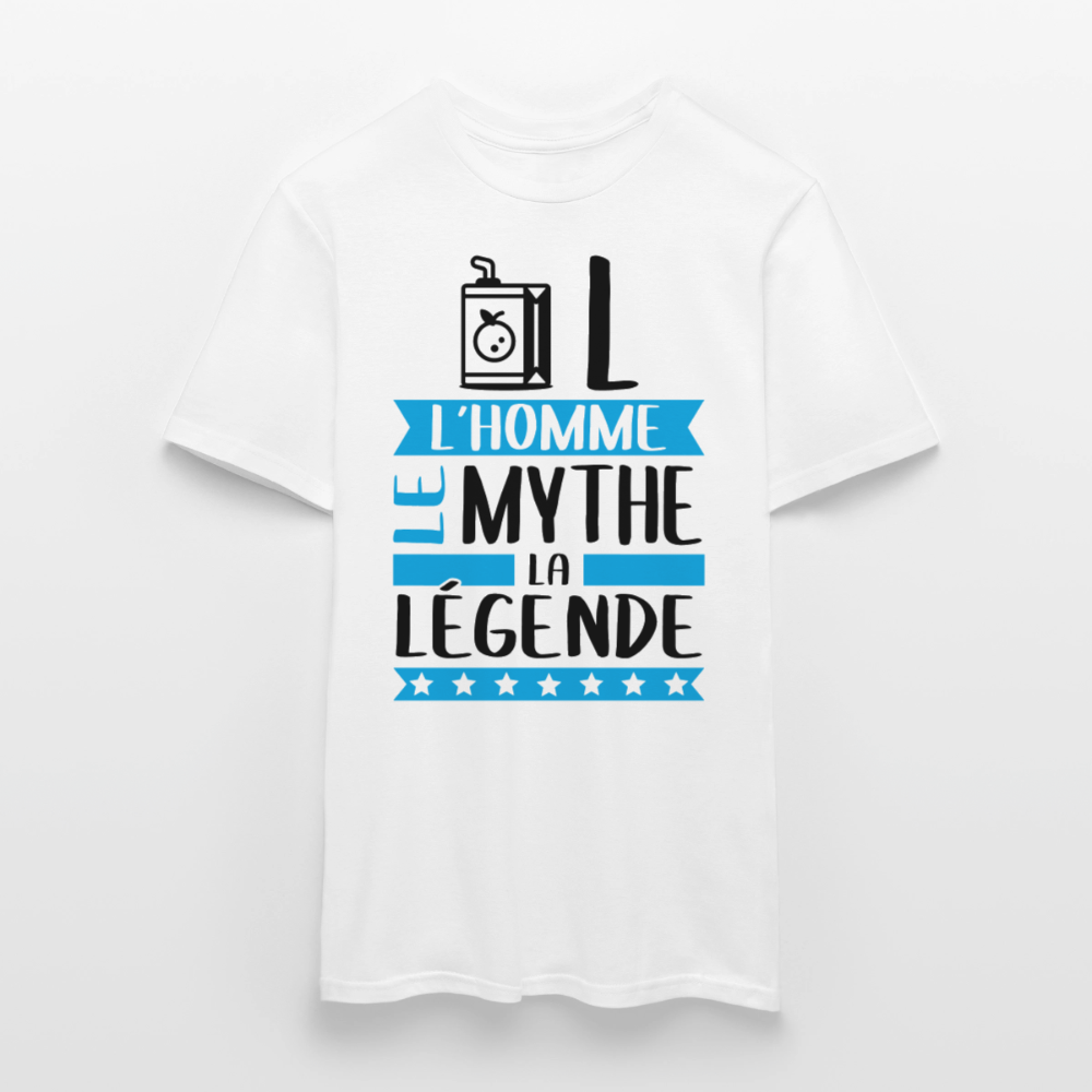 T-shirt homme coloris clair Jules en rébus – L’homme, le mythe, la légende - blanc