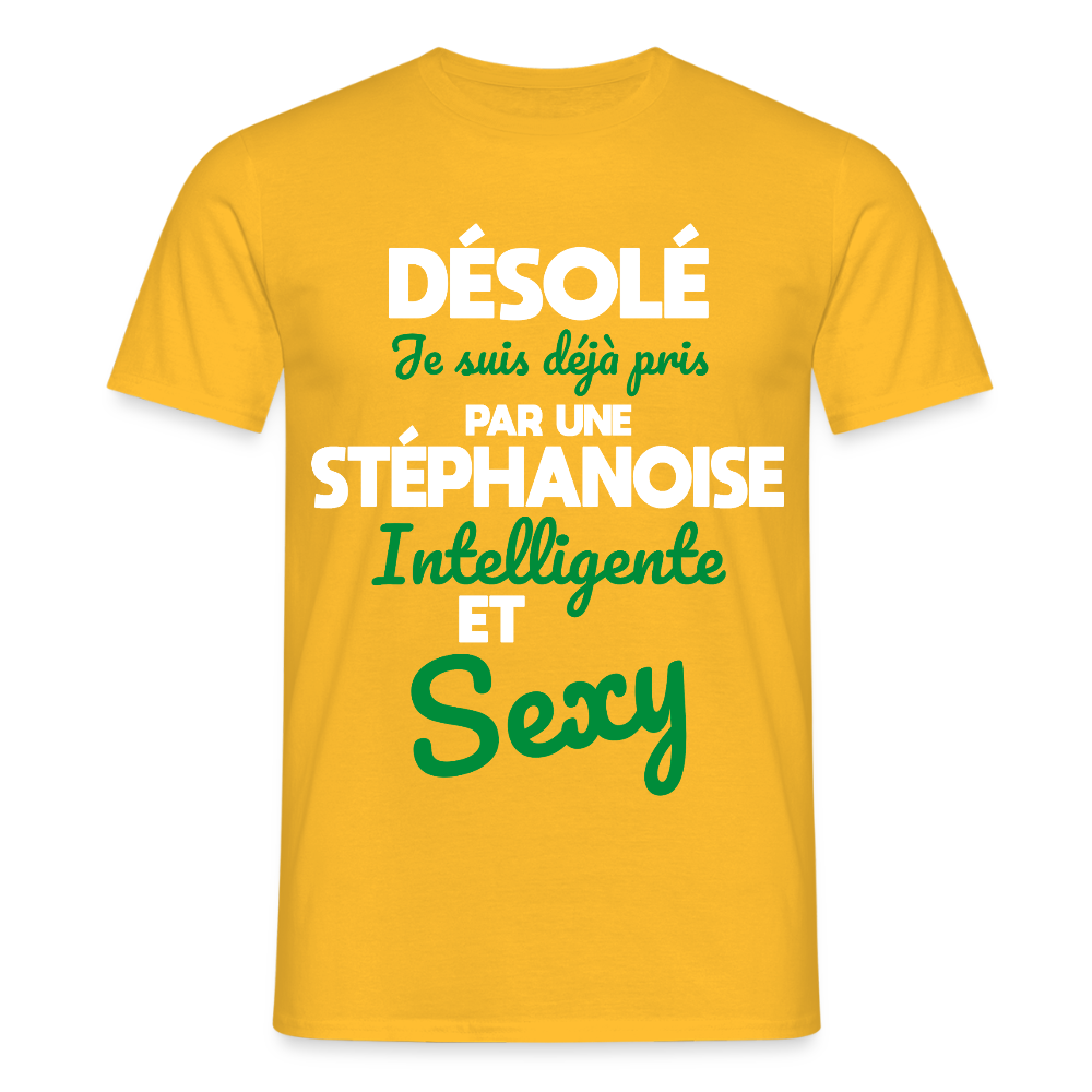 T-shirt Homme -  Je suis déjà pris par une Stéphanoise intelligente et sexy - jaune