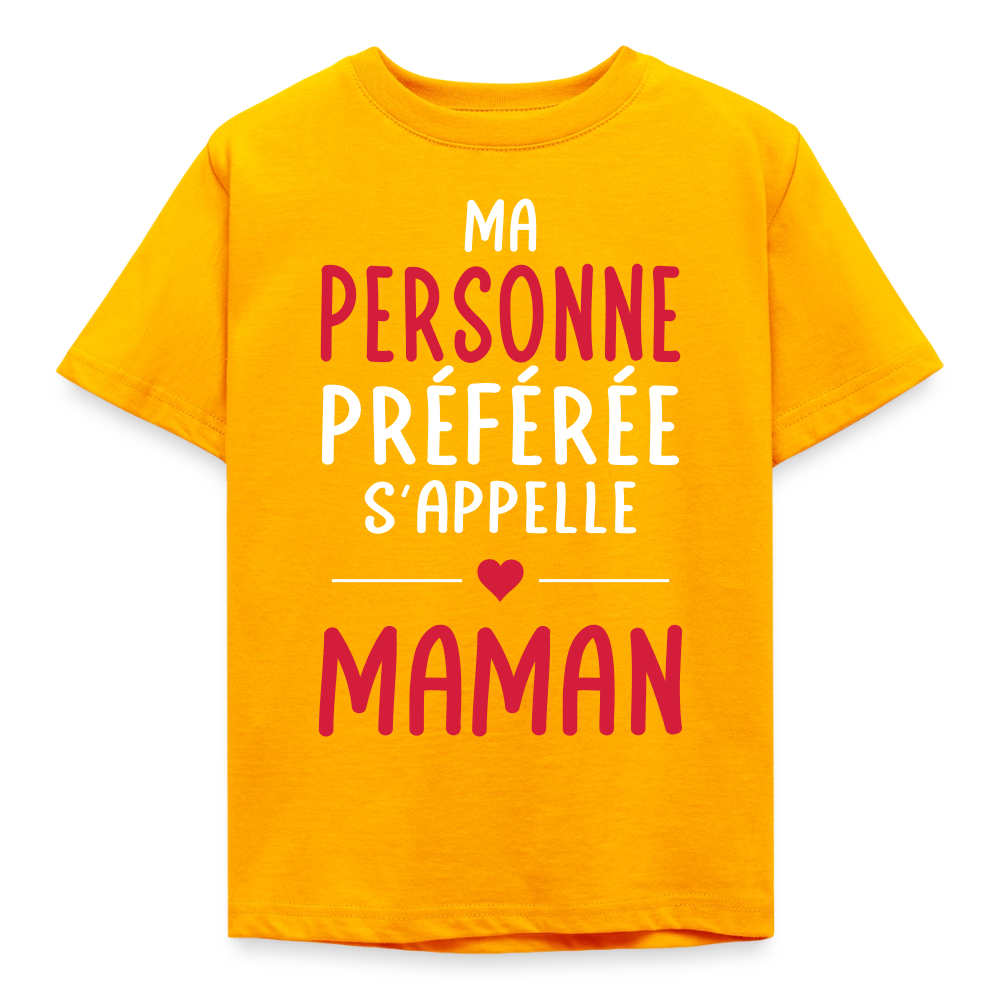T-shirt enfant - Ma personne préférée s'appelle Maman - or