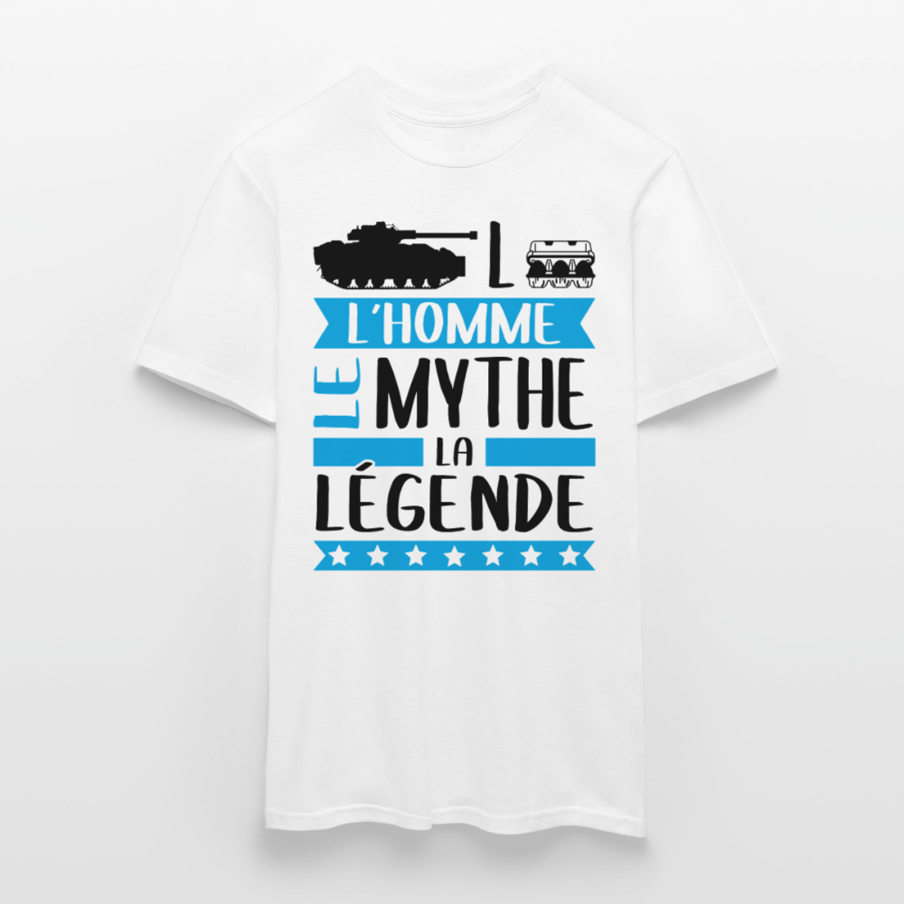 T-shirt homme coloris clair Charles rébus – L’homme, le mythe, la légende - blanc