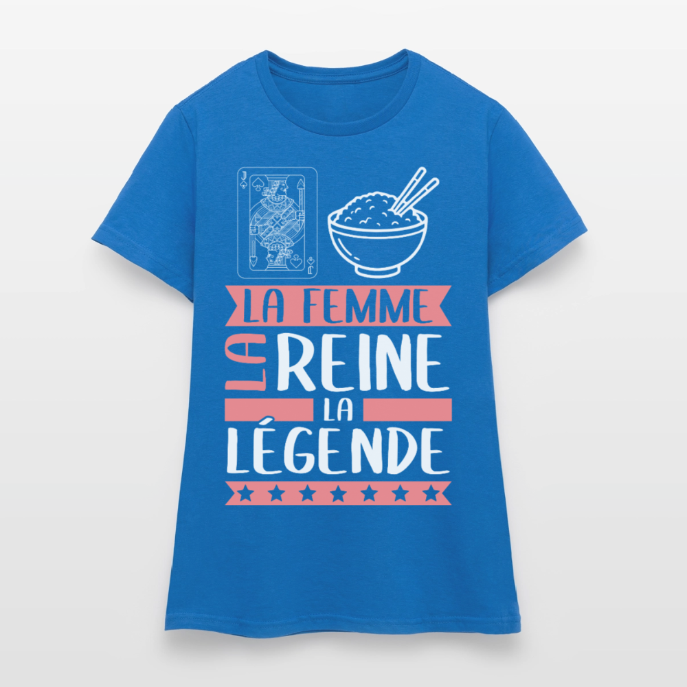 T-shirt femme Valérie rébus – La femme, la reine, la légende - bleu royal