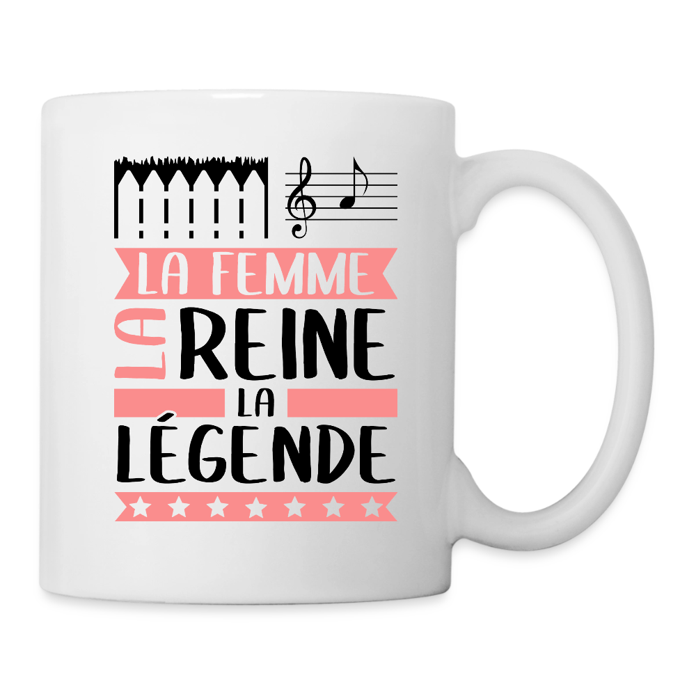 Mug blanc Ella rébus – La femme, la reine, la légende - blanc