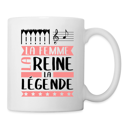 Mug blanc Ella rébus – La femme, la reine, la légende - blanc