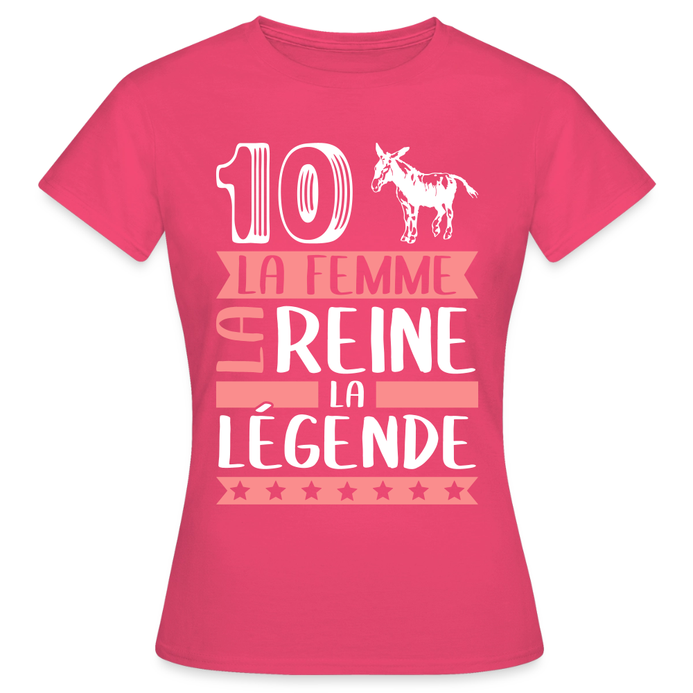 T-shirt femme Diane rébus – La femme, la reine, la légende - rose azalée