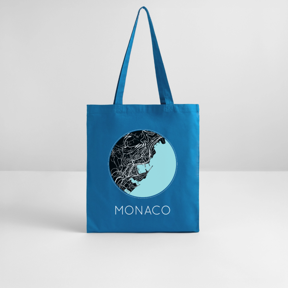 Tote Bag Monaco Bio – Plan de Monaco - bleu royal