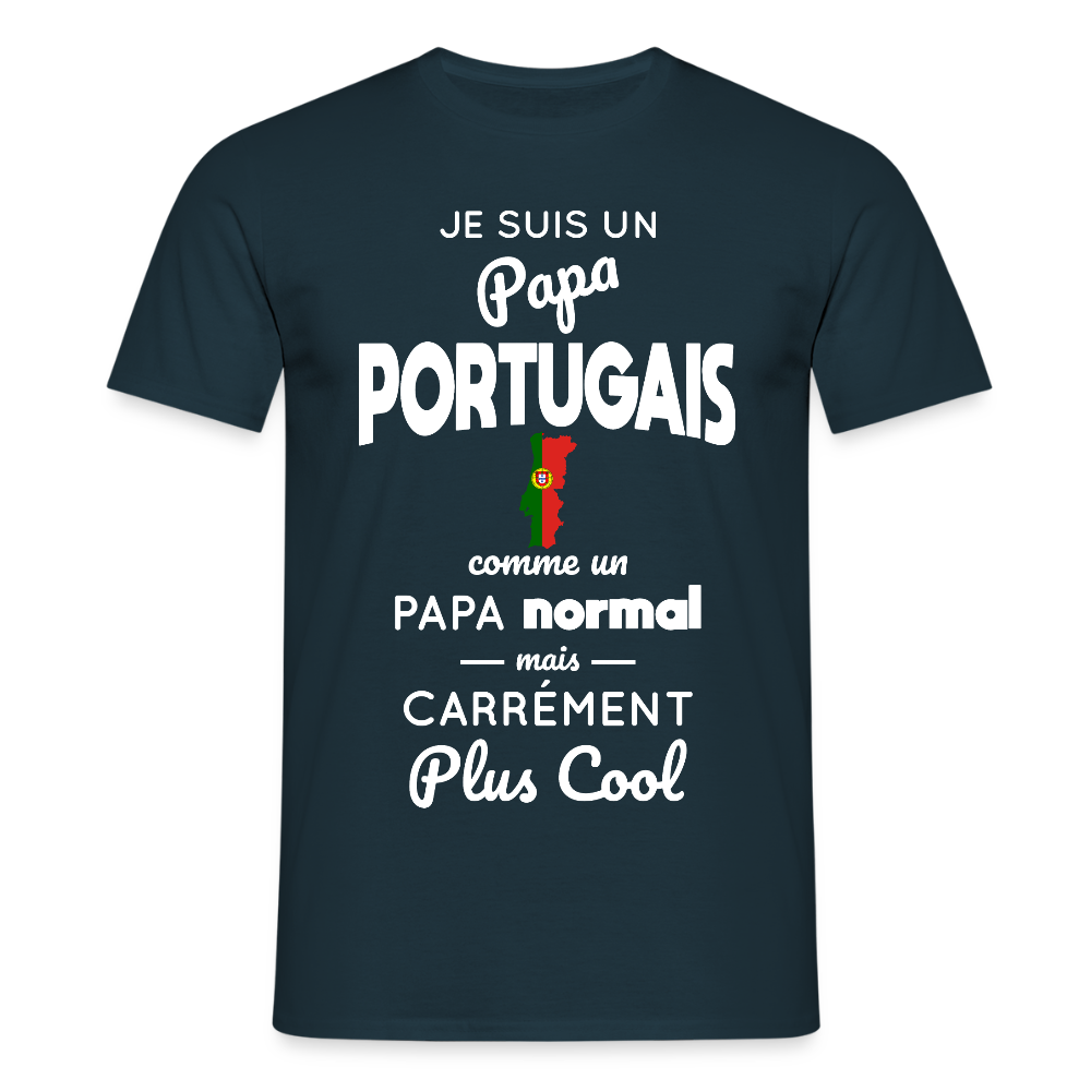 T-shirt Homme - Papa Portugais Plus Cool - marine