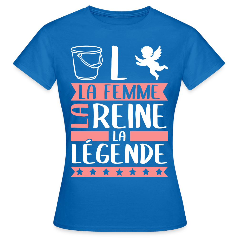 T-shirt femme Solange rébus – La femme, la reine, la légende - bleu royal