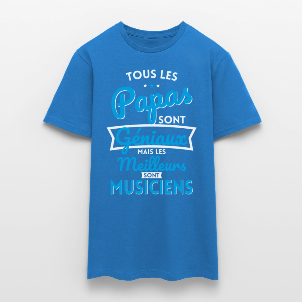 T-shirt Homme - Papas géniaux - Les meilleurs sont musiciens - bleu royal