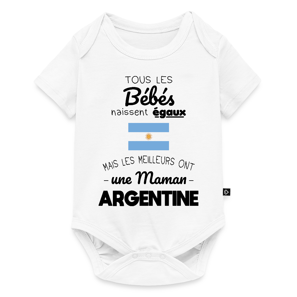 Body Bébé bio manches courtes - Les Meilleurs Ont Une Maman Argentine - blanc
