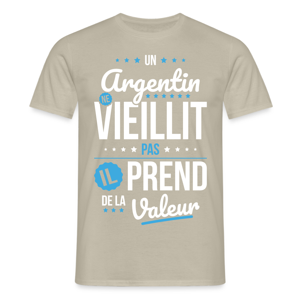 T-shirt Homme - Un Argentin ne vieillit pas - beige sable