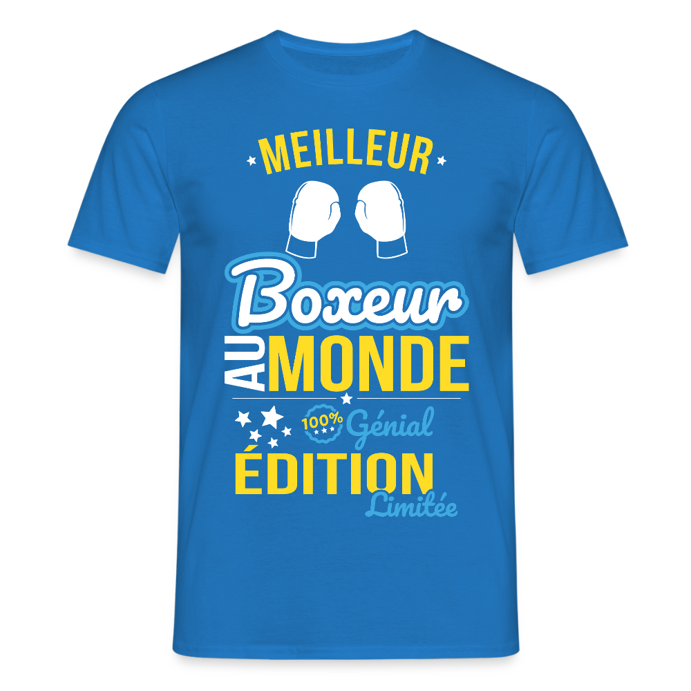 T-shirt Homme - Meilleur Boxeur au monde - 100% génial - bleu royal