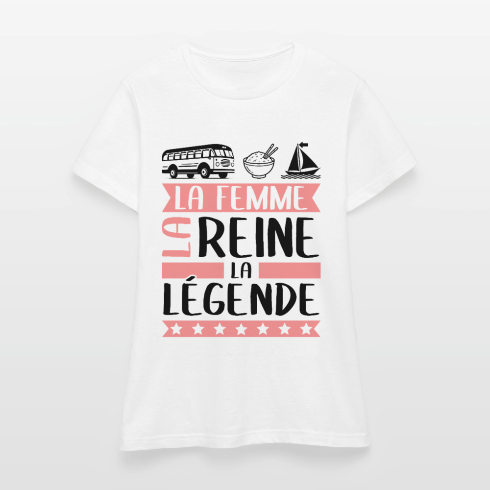 T-shirt femme coloris clair Karima rébus – La femme, la reine, la légende - blanc