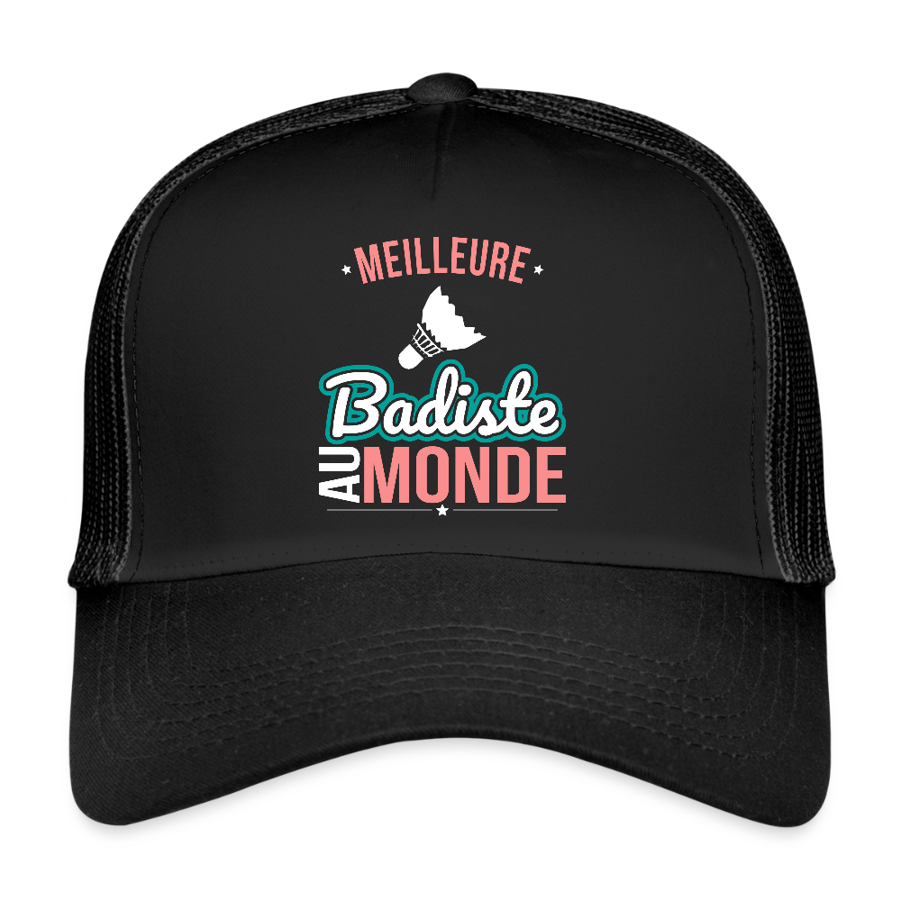 Casquette Trucker - Meilleure badiste au monde - noir/noir