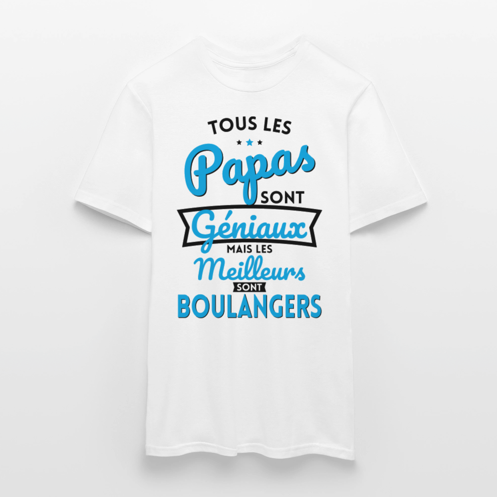 T-shirt Homme - Papas géniaux - Les meilleurs sont boulangers - blanc