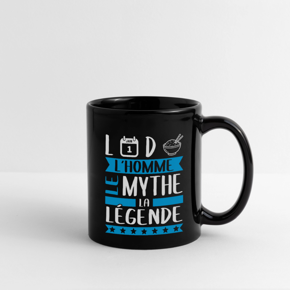 Mug uni Landry rébus – L’homme, le mythe, la légende - noir