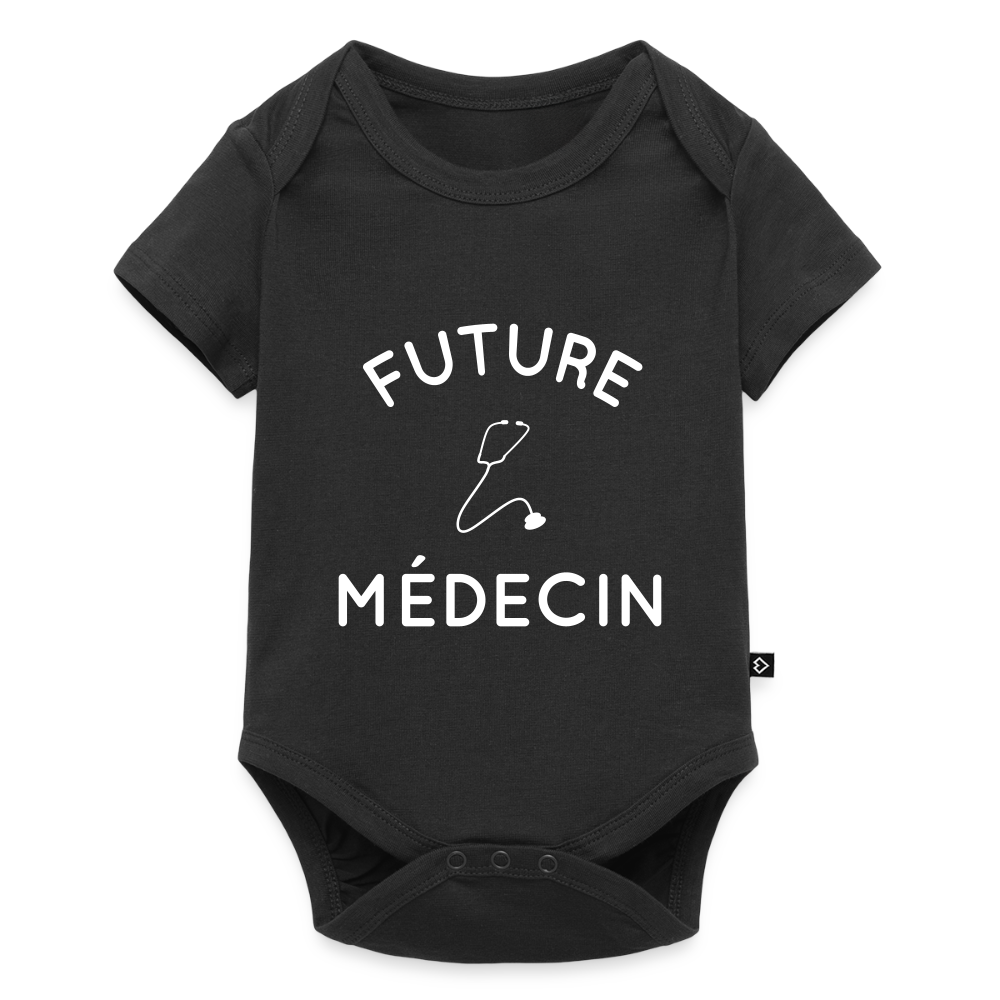 Body Bébé bio manches courtes - Future médecin - noir