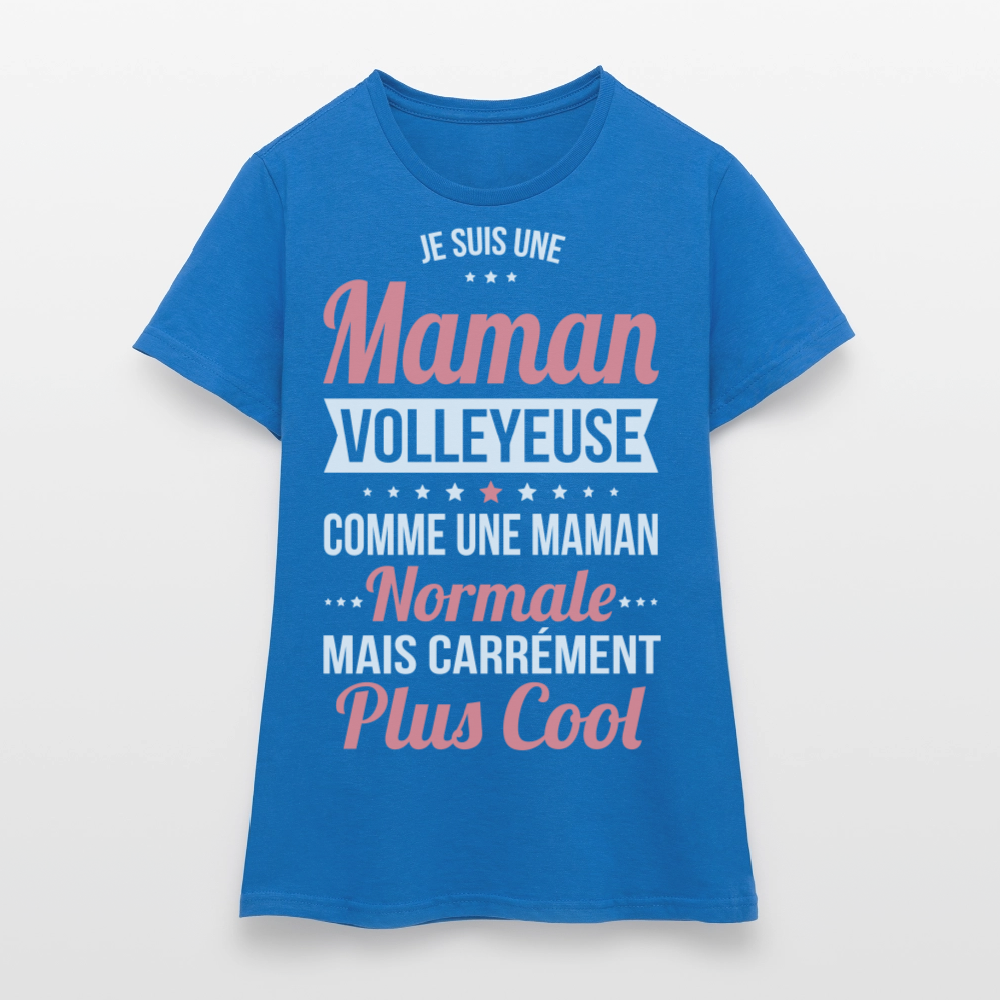 T-shirt Femme - Maman volleyeuse plus cool - bleu royal