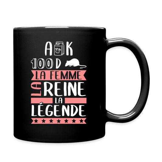 Mug uni Alexandra rébus – La femme, la reine, la légende - noir