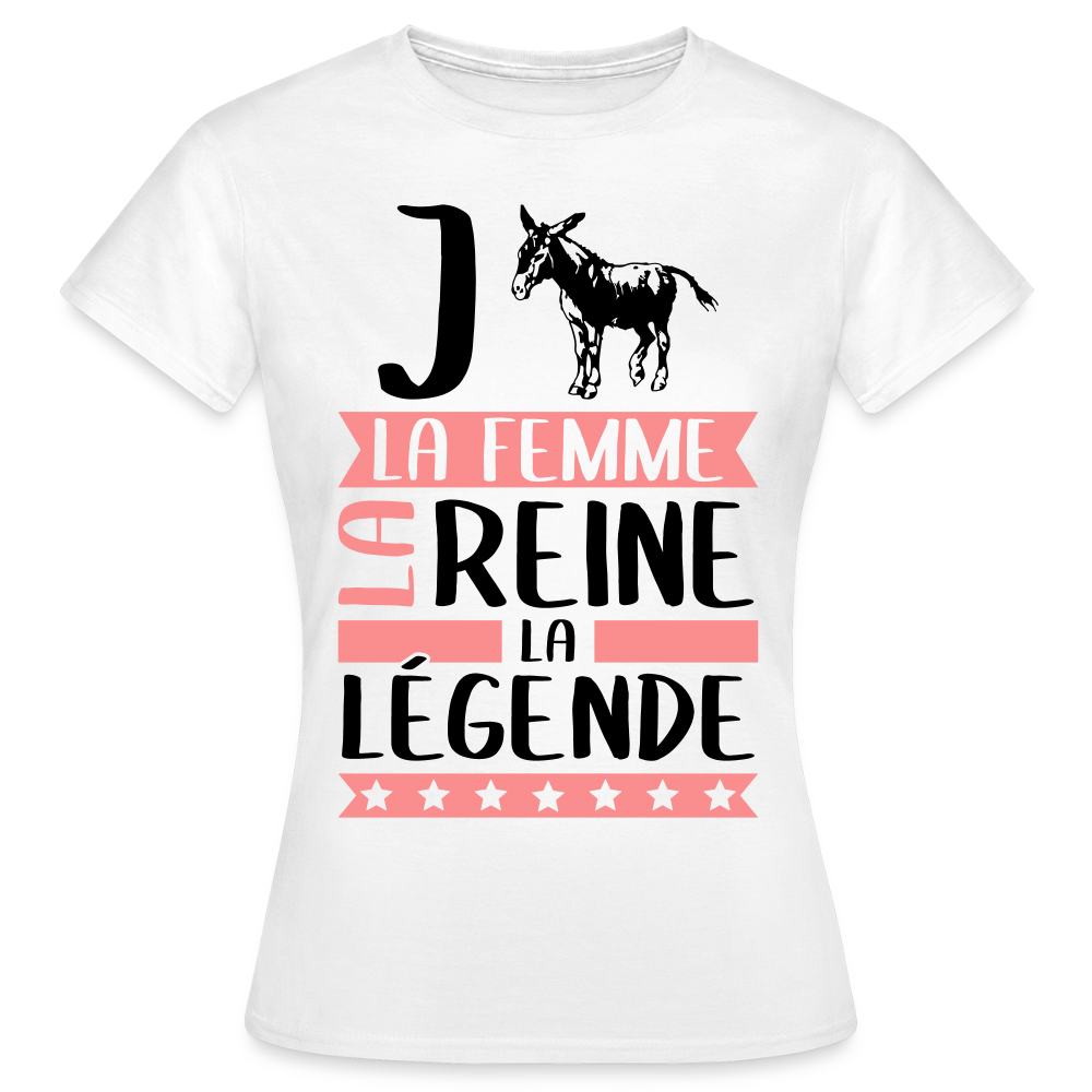 T-shirt femme coloris clair Jeanne rébus – La femme, la reine, la légende - blanc