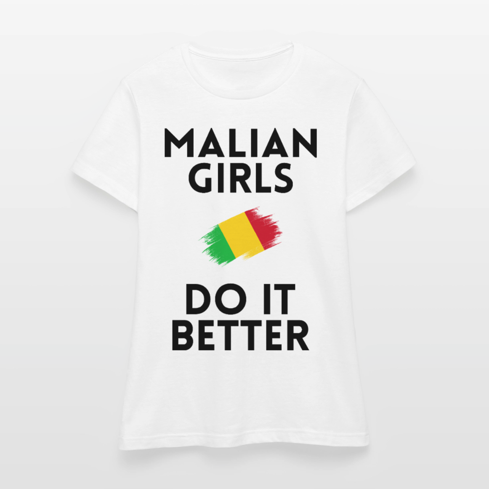 T-shirt femme coloris clair - Malian Girls Do It Better - blanc