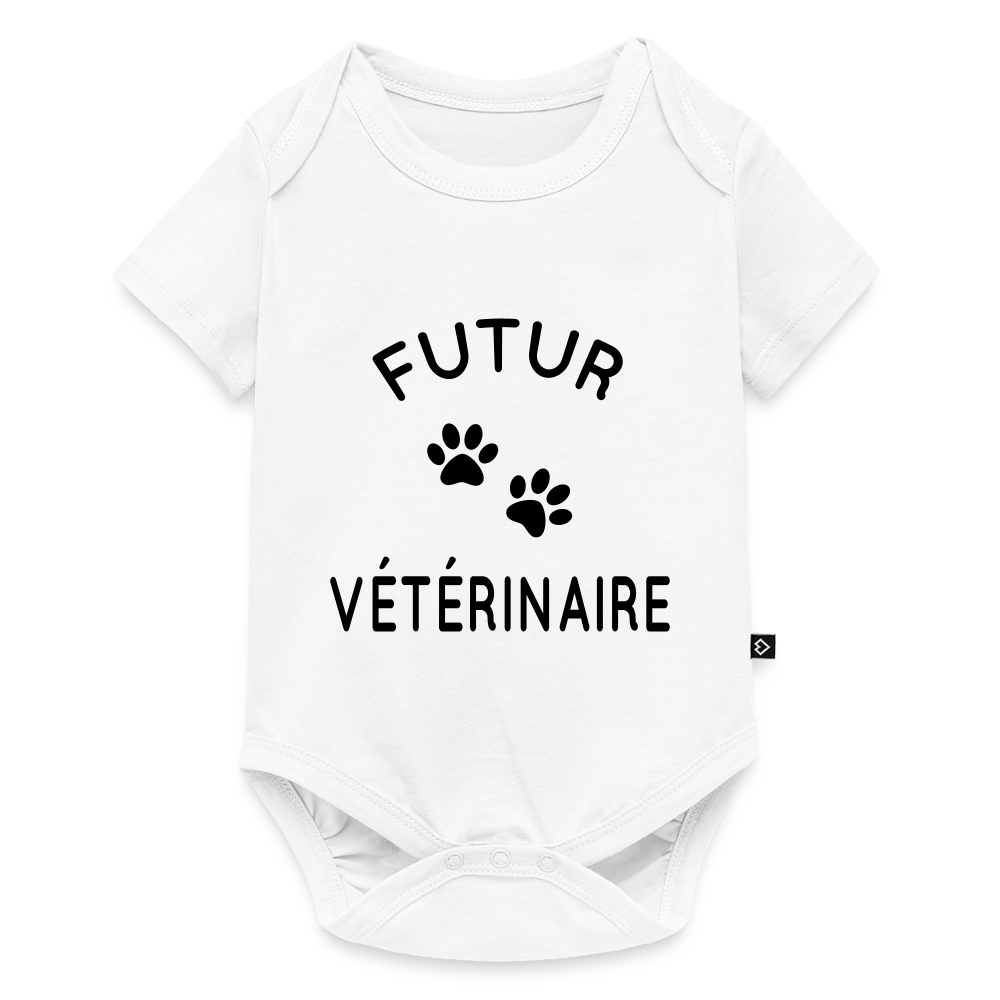 Body Bébé bio manches courtes - Futur vétérinaire - blanc